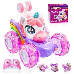 Unicorn Remote Control 360° Rotating 4WD Stunt RC Car for Girls